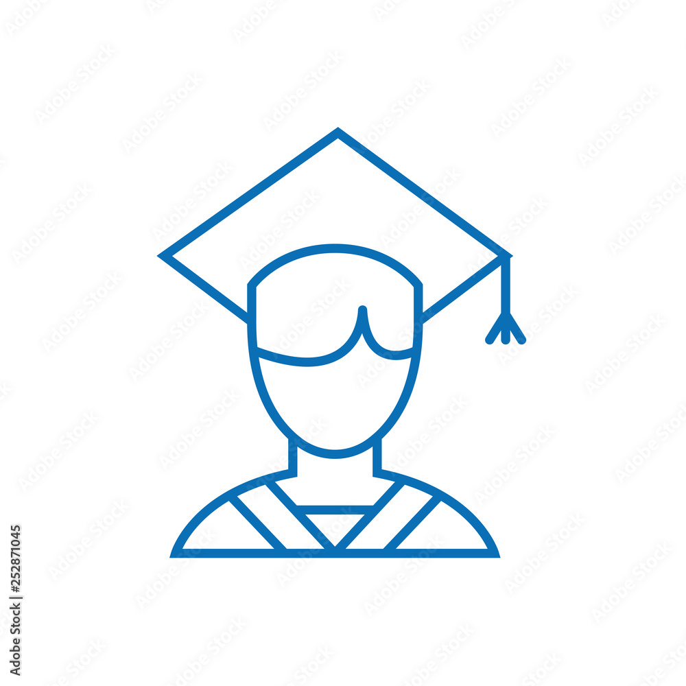 man graduate line vector icon man graduate line vector icon