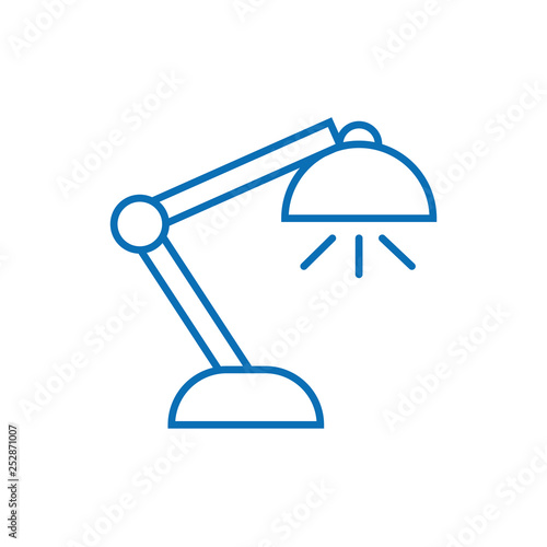 Desk lamp vector line icon 