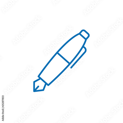 Fountain pen thin line icon