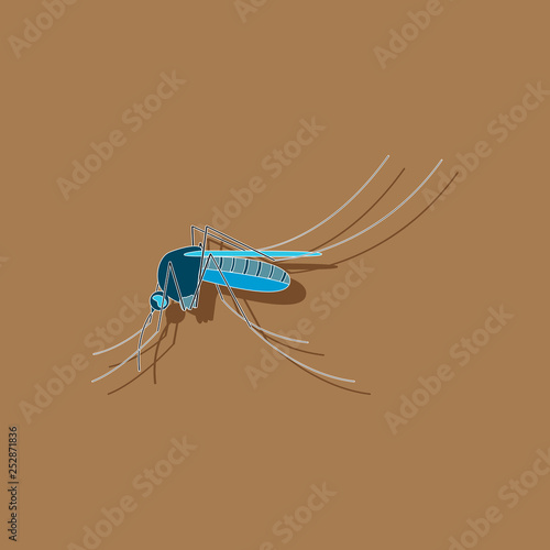 paper sticker on background of mosquito