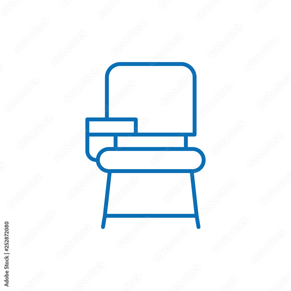 School desk chair line icon School desk chair line icon