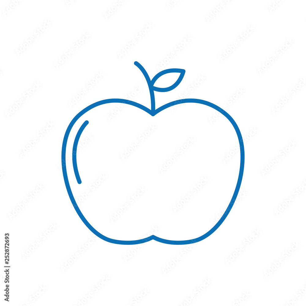 Apple line icon, outline vector sign 