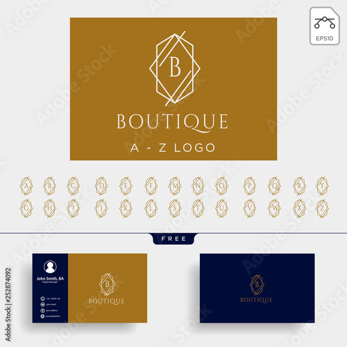 letter a-z beauty cosmetic line art logo template vector illustration icon element