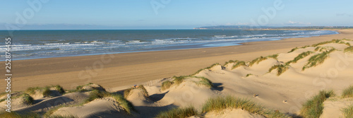 Camber Sands beach East Sussex UK panoramic view
