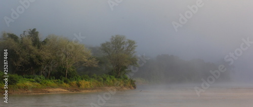 Fog on river in Africa