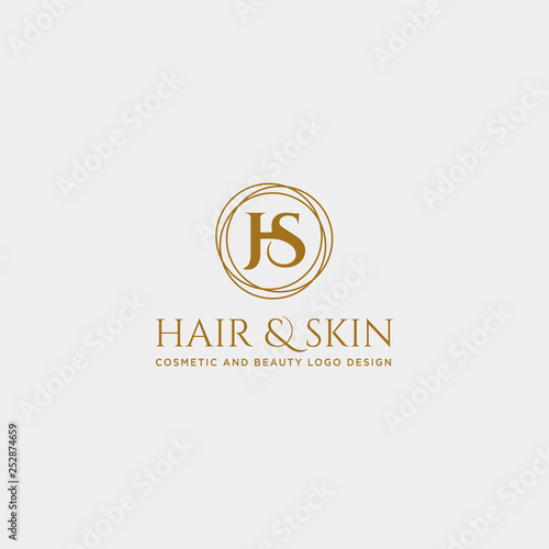 beauty cosmetic line art logo template vector illustration icon element