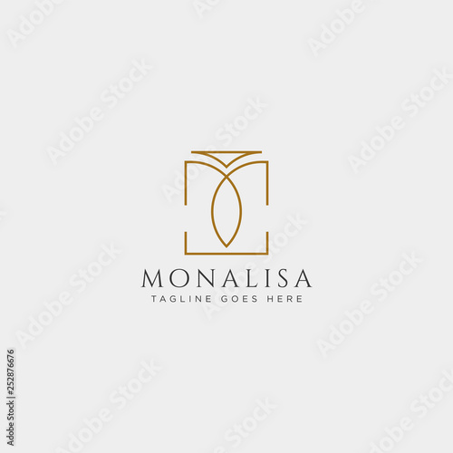m initial beauty cosmetic line art logo template vector illustration icon element