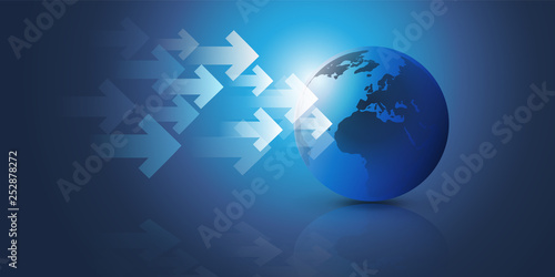 3D Earth Globe Design Layout Applicable for Globalisation, Global Business, Technology Concepts, Event Posters - Vector Template 