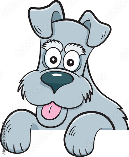 Cartoon illustration of a happy dog.