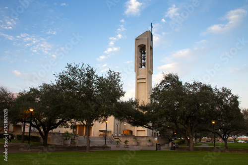 Church Bell Tower with Cross in McAllen Texas
