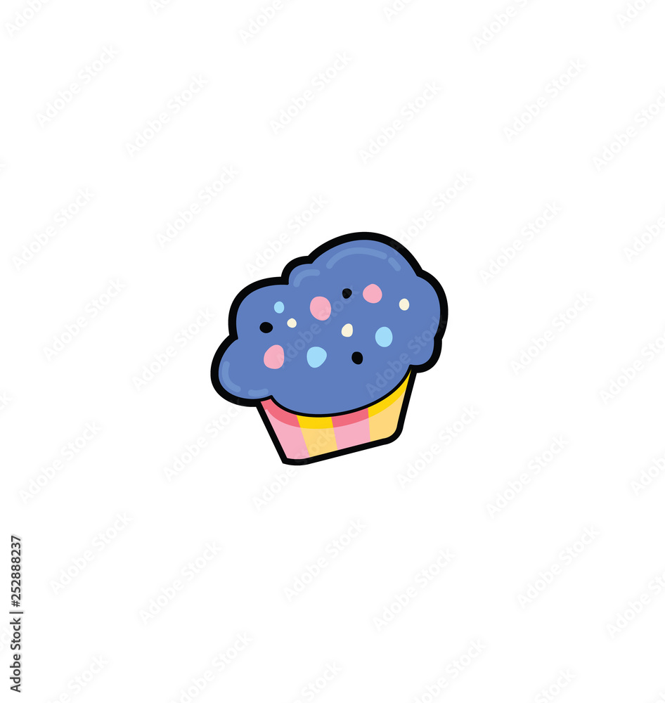 Little delicious cupcake. cute muffin. vector illustration Little delicious cupcake. cute muffin. vector illustration