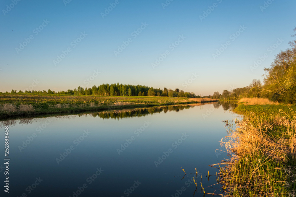 River in the countriside during sunset