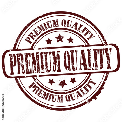 rubber stamp  "premium quality" on white, vector illustration