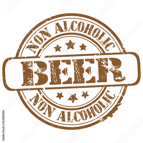 rubber stamp  "non alcoholic beer" on white, vector illustration