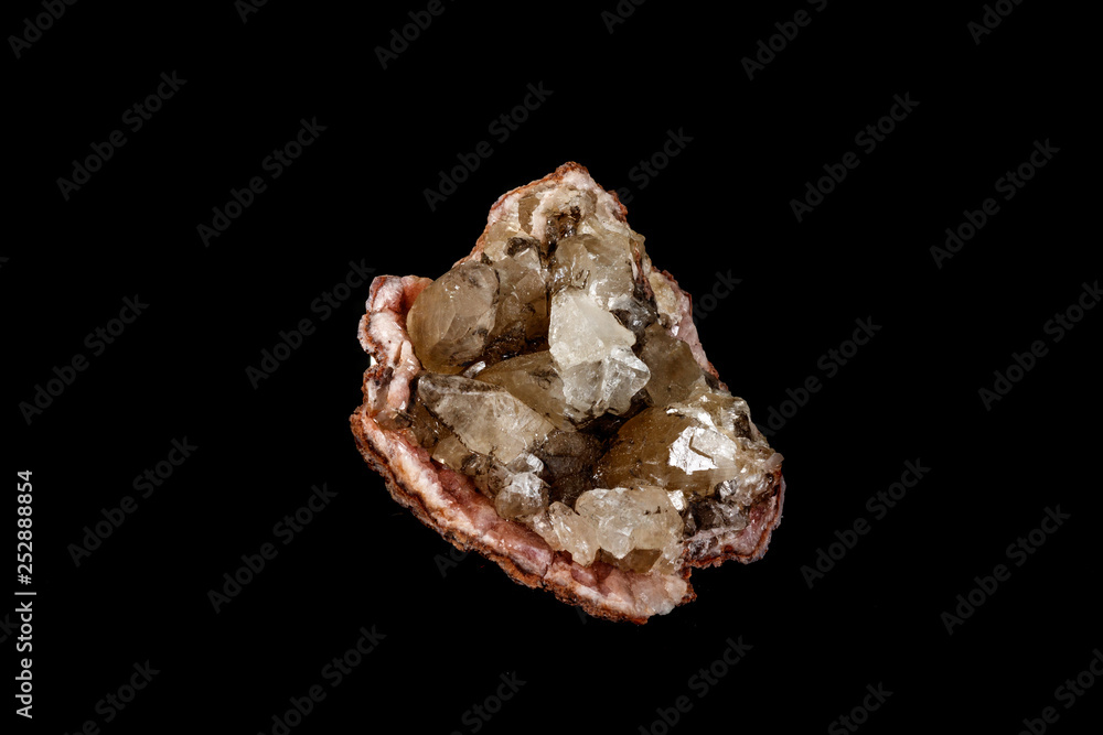 Macro mineral stone Pink Amethyst on a black background Macro mineral stone Pink Amethyst on a black background