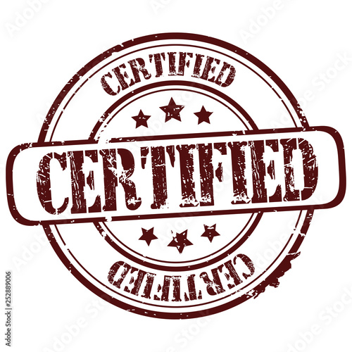 rubber stamp  "certified" on white, vector illustration