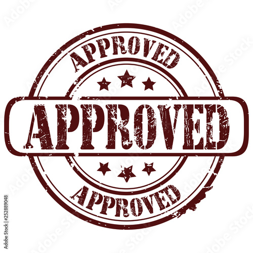 rubber stamp  "approved" on white, vector illustration