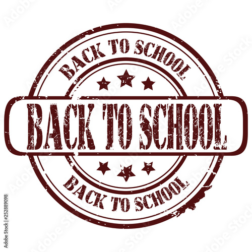 rubber stamp  "back to school" on white, vector illustration