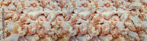 Chicken meat, Close up chicken wing or raw chicken meat in grocery store use for food and ingredient background 
