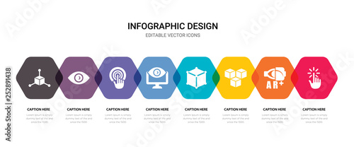 simple set of interactivity, augmented reality, cube, cube icons, contains such as icons virtual reality, touch screen, vision, cube and more. 64x64 pixel perfect. editable vector set