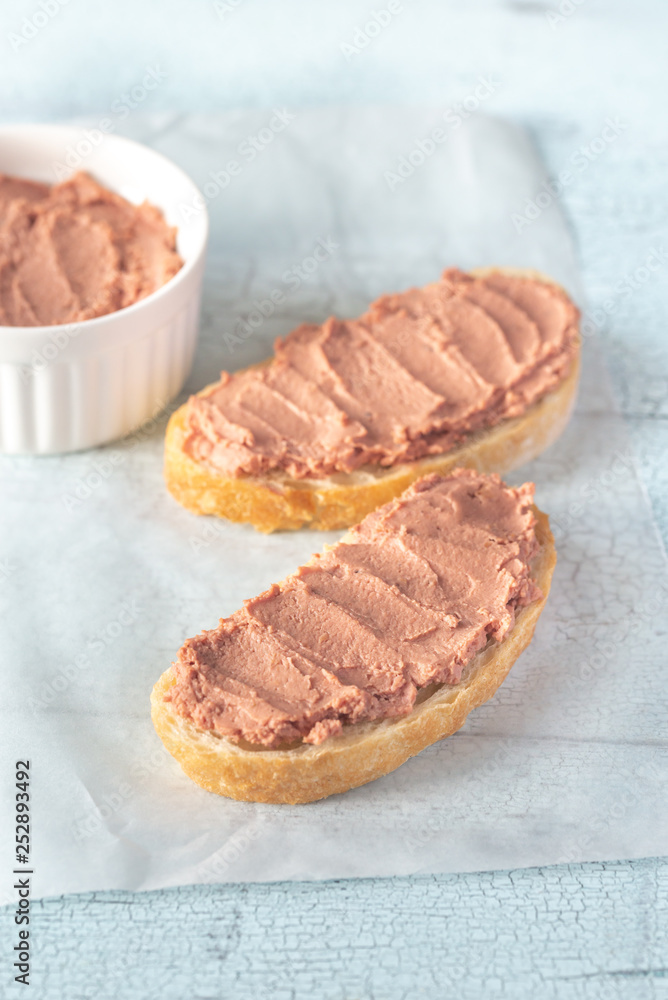 Sandwich with chicken liver pate Sandwich with chicken liver pate