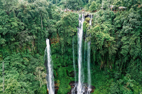 Bali waterfall Sekumpul, aerial view, north Bali, Indonesia photo