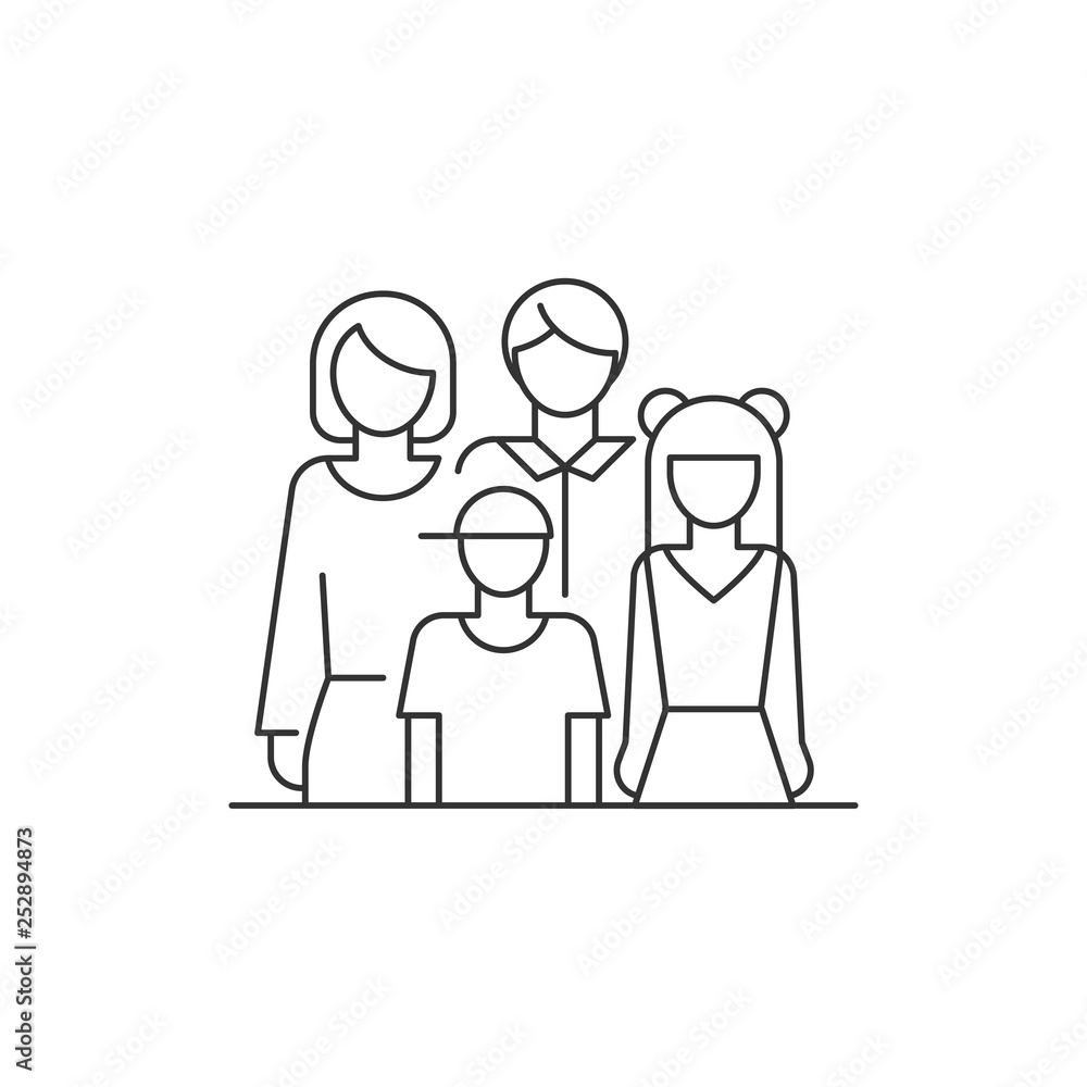 Family vector illustration outline style Family vector illustration outline style