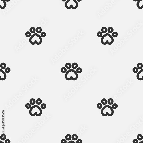 Cat paws prints seamless pattern.