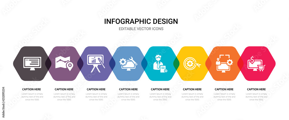 Φωτογραφία simple set of monitor, network, target, management icons, contains such as icons settings, whiteboard, location, browser and more
