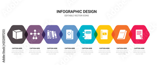 simple set of notebook, book, phone book, notebook icons, contains such as icons book, hierarchical structure, cube and more. 64x64 pixel perfect. editable vector set