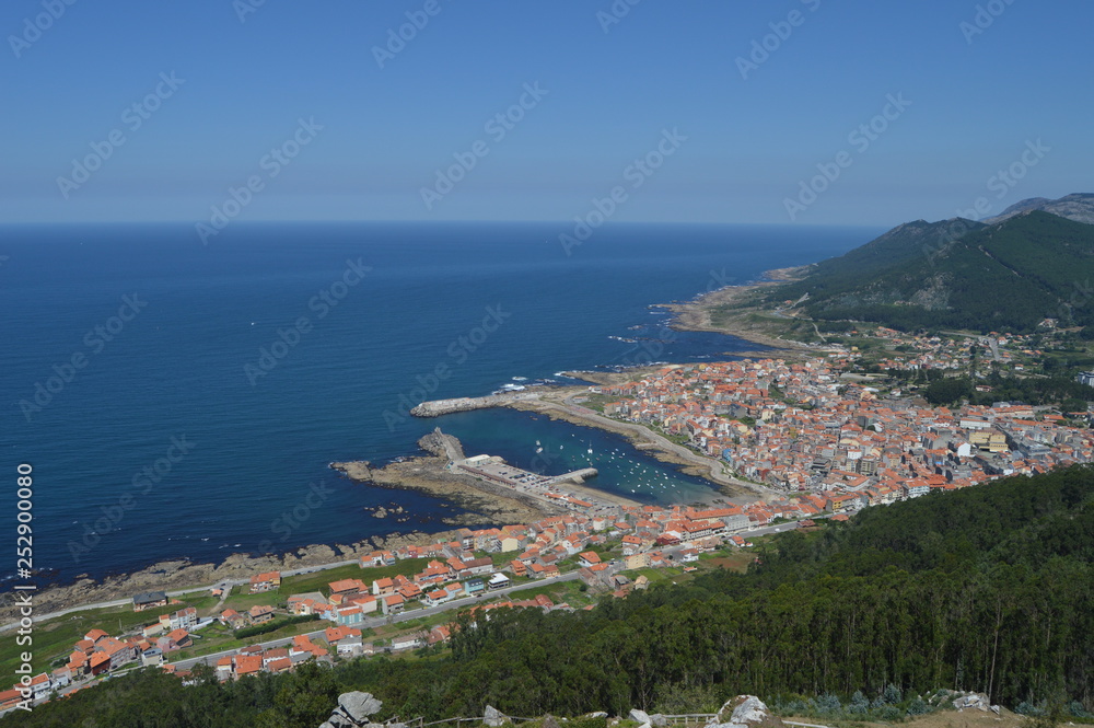 Views Of The Villa And The Harbor From The Castro De Santa Tecla In The Guard. Architecture, History, Travel. August 15, 2014. La Guardia, Pontevedra, Galicia, Spain. Views Of The Villa And The Harbor From The Castro De Santa Tecla In The Guard. Architecture, History, Travel. August 15, 2014. La Guardia, Pontevedra, Galicia, Spain.