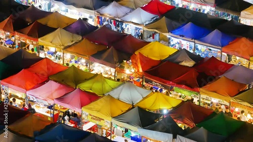Colorful food stalls at 