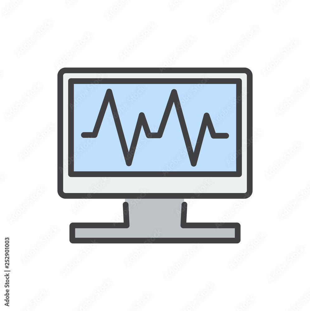 Cardiology line icon on background for graphic and web design. Simple vector sign. Internet concept symbol for website button or mobile app.