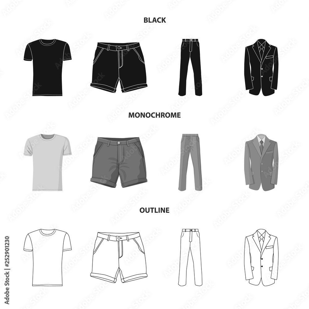 Vector design of man and clothing symbol. Collection of man and wear stock symbol for web. Vector design of man and clothing symbol. Collection of man and wear stock symbol for web.