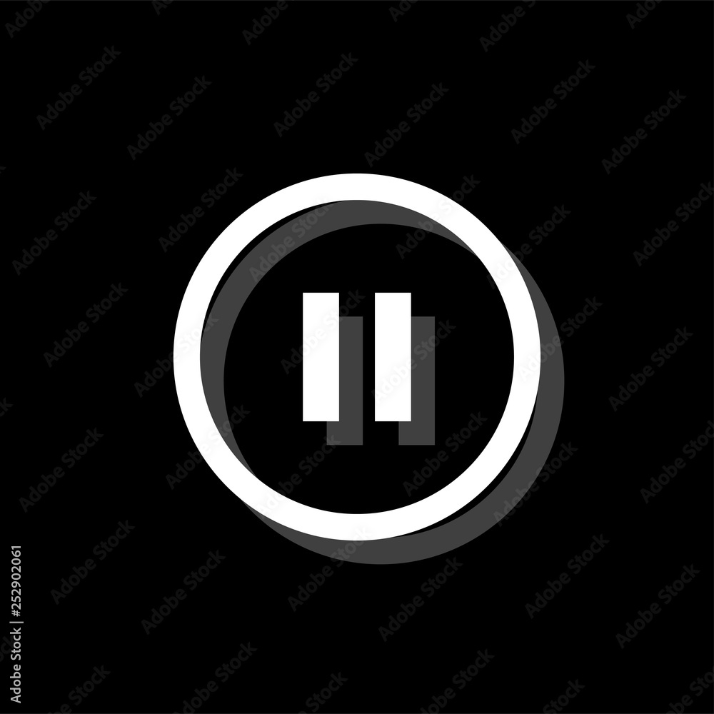 Pause button icon flat Pause button icon flat