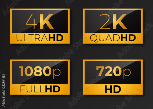 4k  ultrahd , 2k quadhd , 1080 full hd and hd  photo