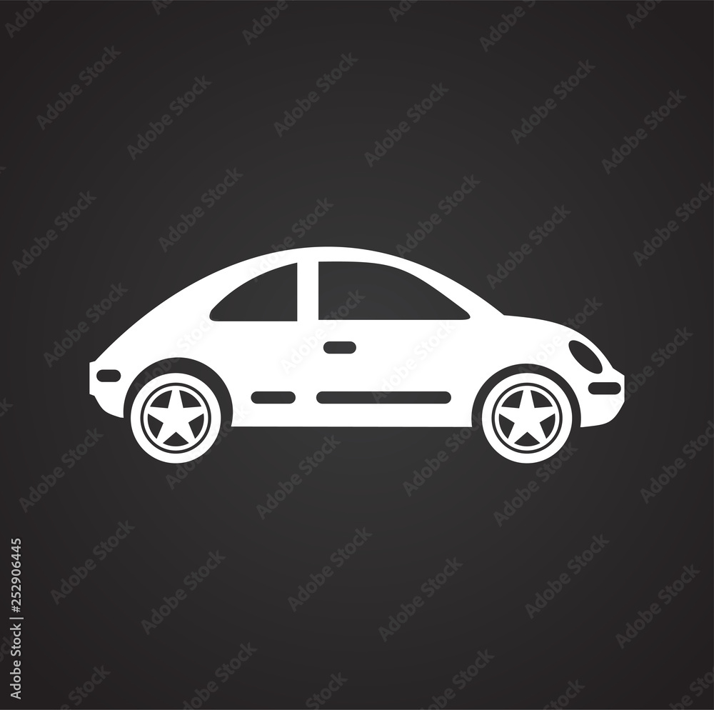 Car icon on background for graphic and web design. Simple vector sign. Internet concept symbol for website button or mobile app.