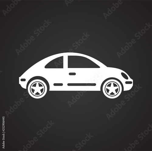 Car icon on background for graphic and web design. Simple vector sign. Internet concept symbol for website button or mobile app.