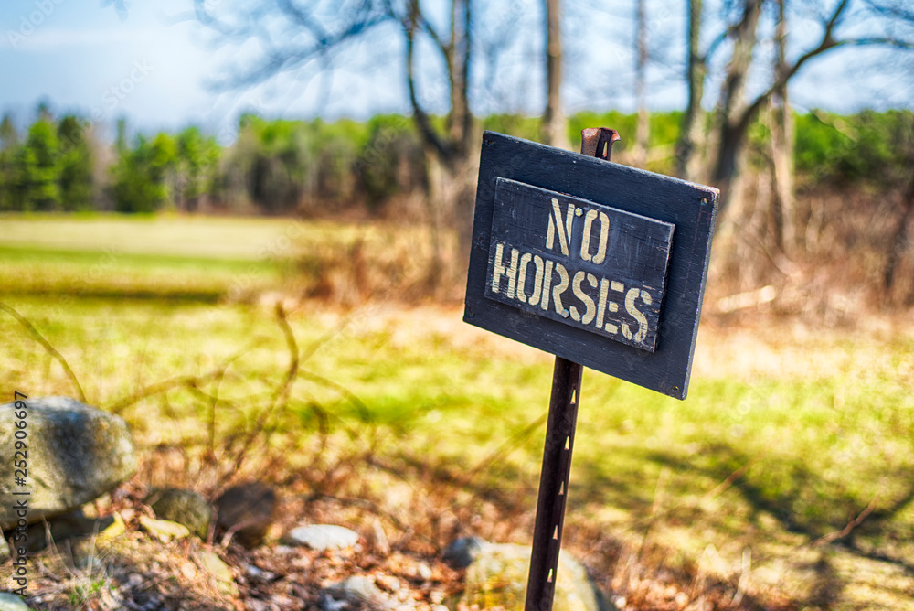 No Horses Sign Landscape Topsmead State Forest