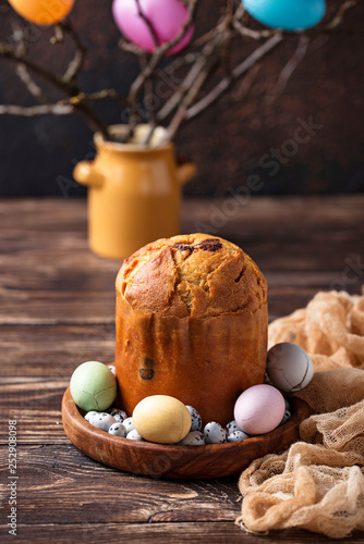 Italian Easter cake panettone or Russian kulich