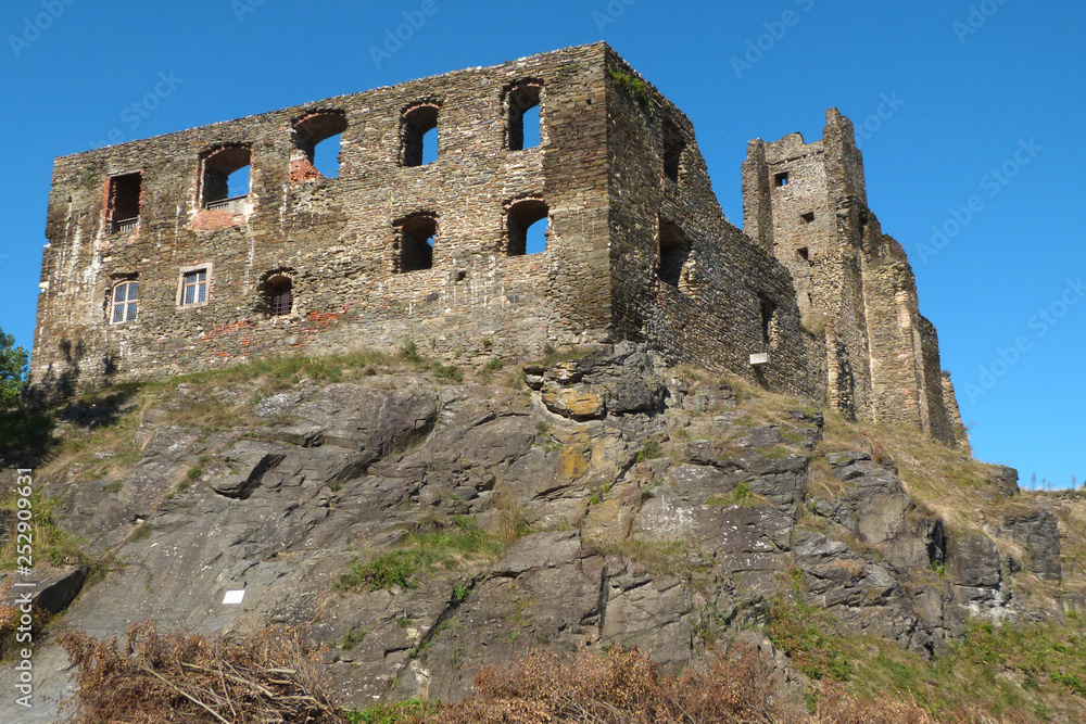 Ruin of historic Okor castle, Czech Republic