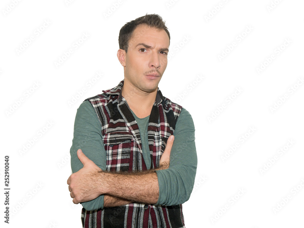 Portrait of disappointed, upset man , isolated on white background, forget something important to do, Portrait of disappointed, upset man , isolated on white background, forget something important to do,