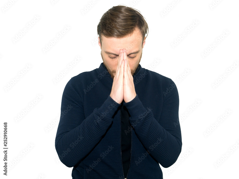young guy dressed casually isolated on white background, having young guy dressed casually isolated on white background, having