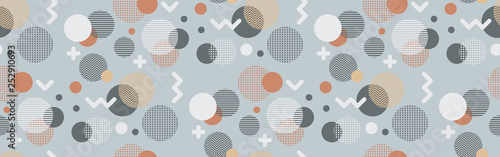 Seamless circles, modern screen print, geometric pattern, abstract geo texture, seamless fabric print, memphis style