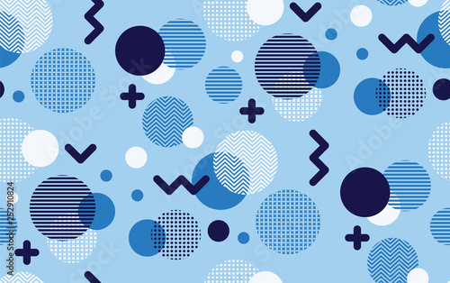Seamless circles, modern screen print, geometric pattern, abstract geo texture, seamless fabric print, memphis style