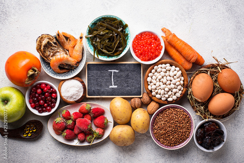 Fotografía Healthy food containing iodine. Products rich in I