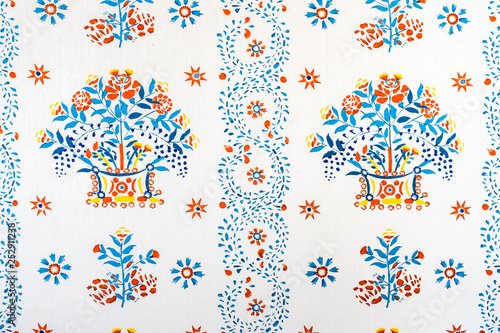 Traditional block printed fabric design