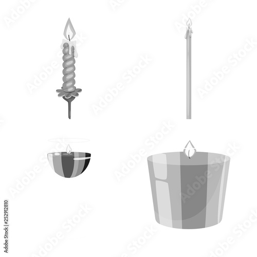 Isolated object of paraffin and fire  symbol. Set of paraffin and decoration    stock vector illustration.