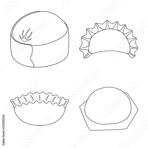 Vector design of food  and dish logo. Set of food  and cooking vector icon for stock.