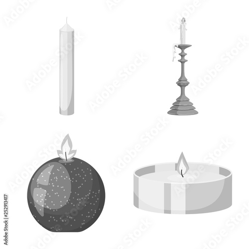 Isolated object of paraffin and fire  sign. Set of paraffin and decoration    vector icon for stock.